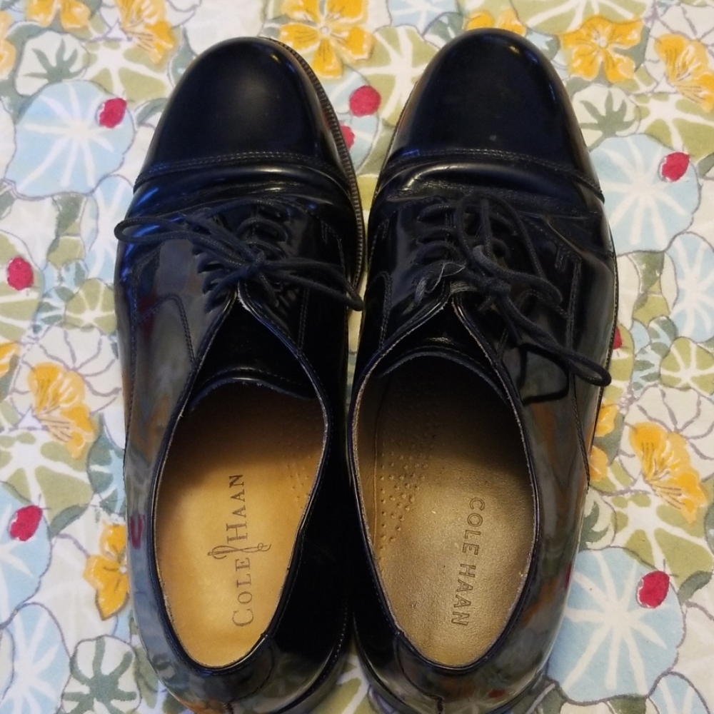 Mens Sz 9 Cole Haan Patent Leather Dress Shoes - Picture 5 of 6
